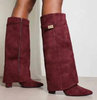 The Maya — Thigh-High Boots with Gold Buckle