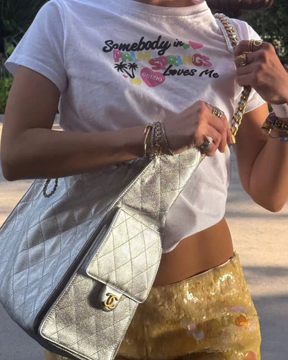 Color Print Slim Fit White T-shirt