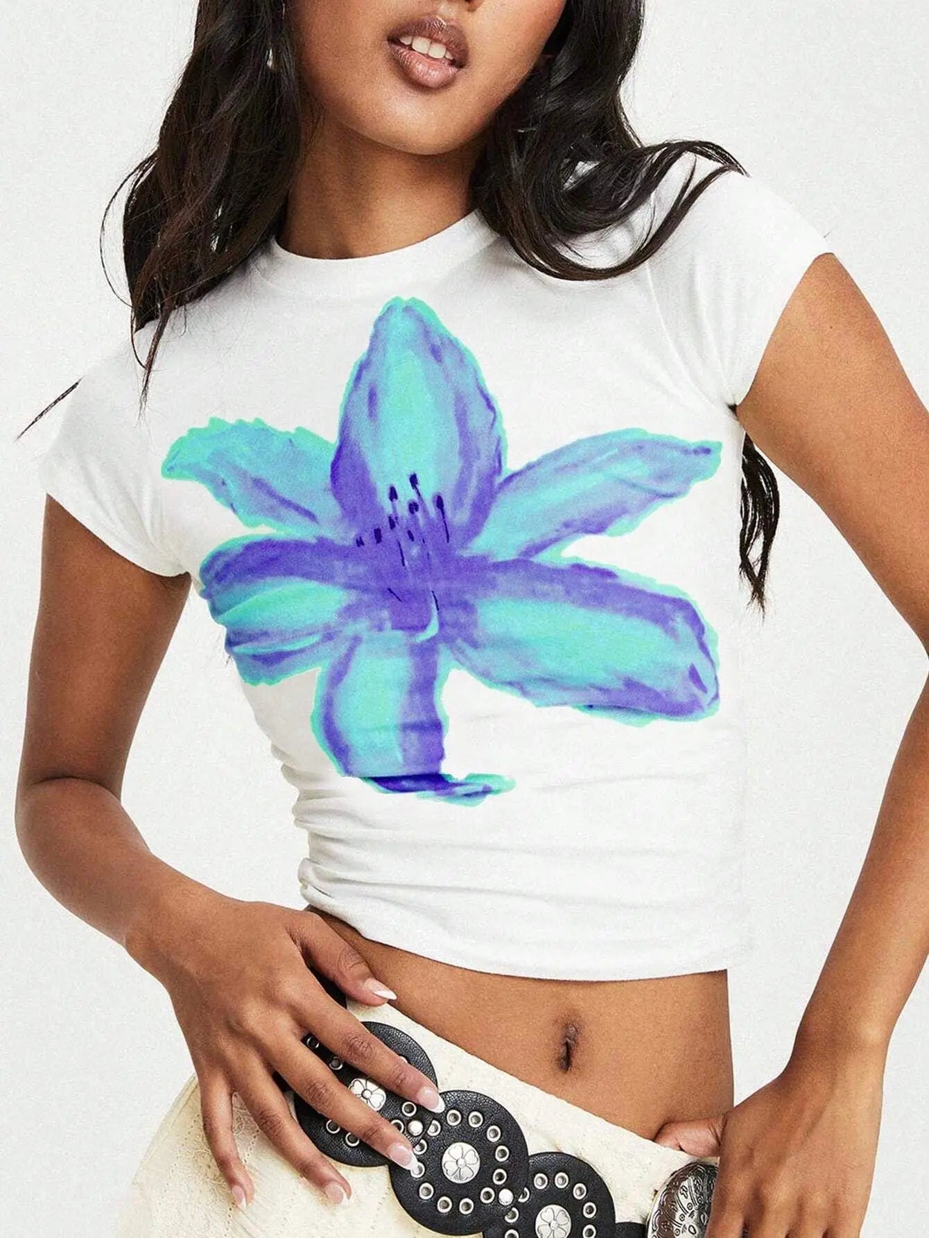 Floral Slim Fit Casual Street T-shirt