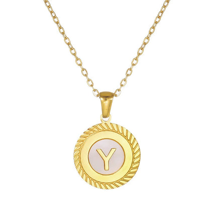 Round Mini Initial Necklace
