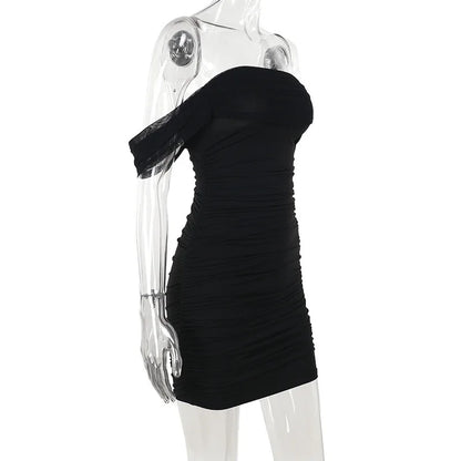Off the Shoulder Short Sleeve Mini Dress