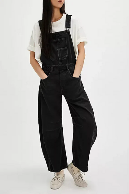 | Wide-Leg Denim Overalls
