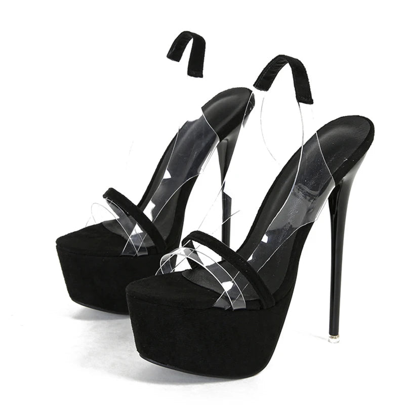 Snake Print Back Strap Platform Sandals with Thick Bottom and Open Toe for Party Nightclub Stripper Heels