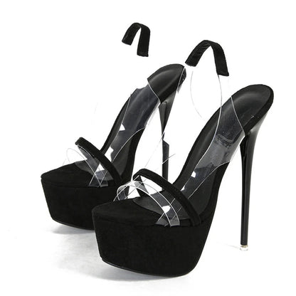 Snake Print Back Strap Platform Sandals with Thick Bottom and Open Toe for Party Nightclub Stripper Heels