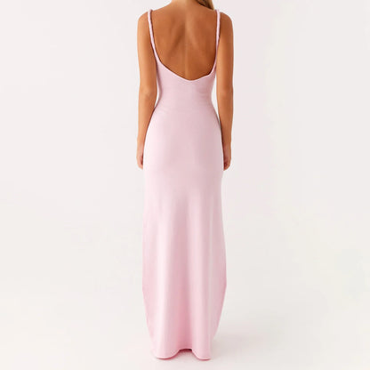 Cut Out Spaghetti Strap Maxi Bodycon Dress