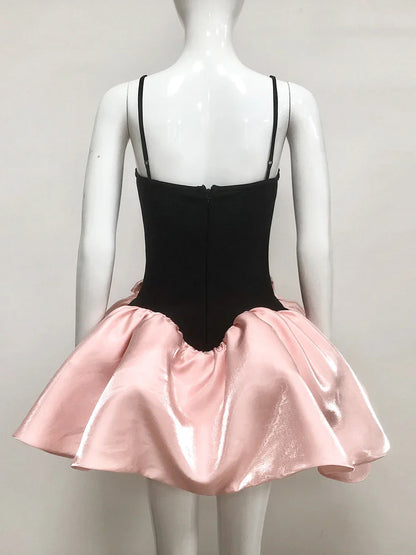 Candy Bow Decoration Bubble A-Line Mini Dress