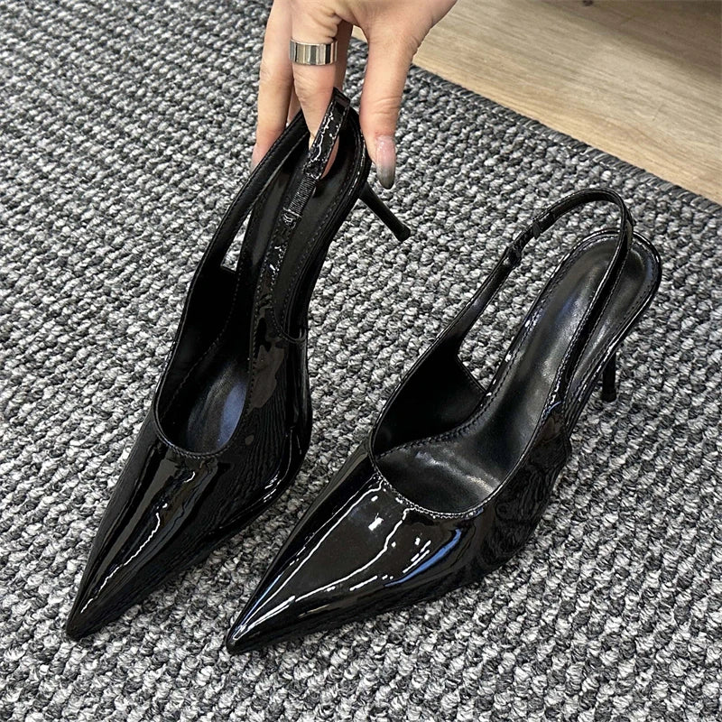 Spring Sexy Pointed Toe Women Pumps with Thin Low Heels