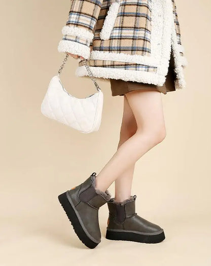 | Leather Fur Boots