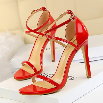11cm Super High Heels Patent Leather Women Pumps Sexy Woman Heels