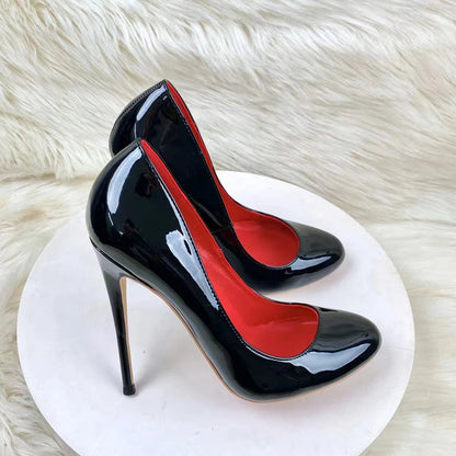 Black Round Toe High Heel Formal Dress Shoes for Elegant Women