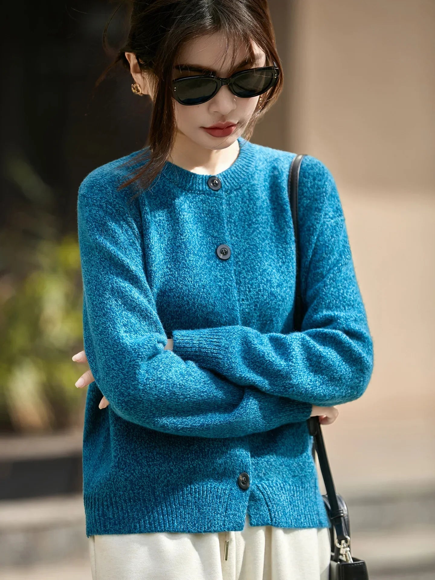 | Chunky-Knit Alpaca-Blend Cardigan