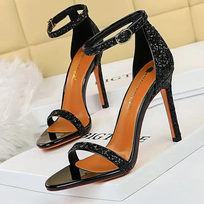 Suede Hollow High Heel Stiletto Sandals for Women