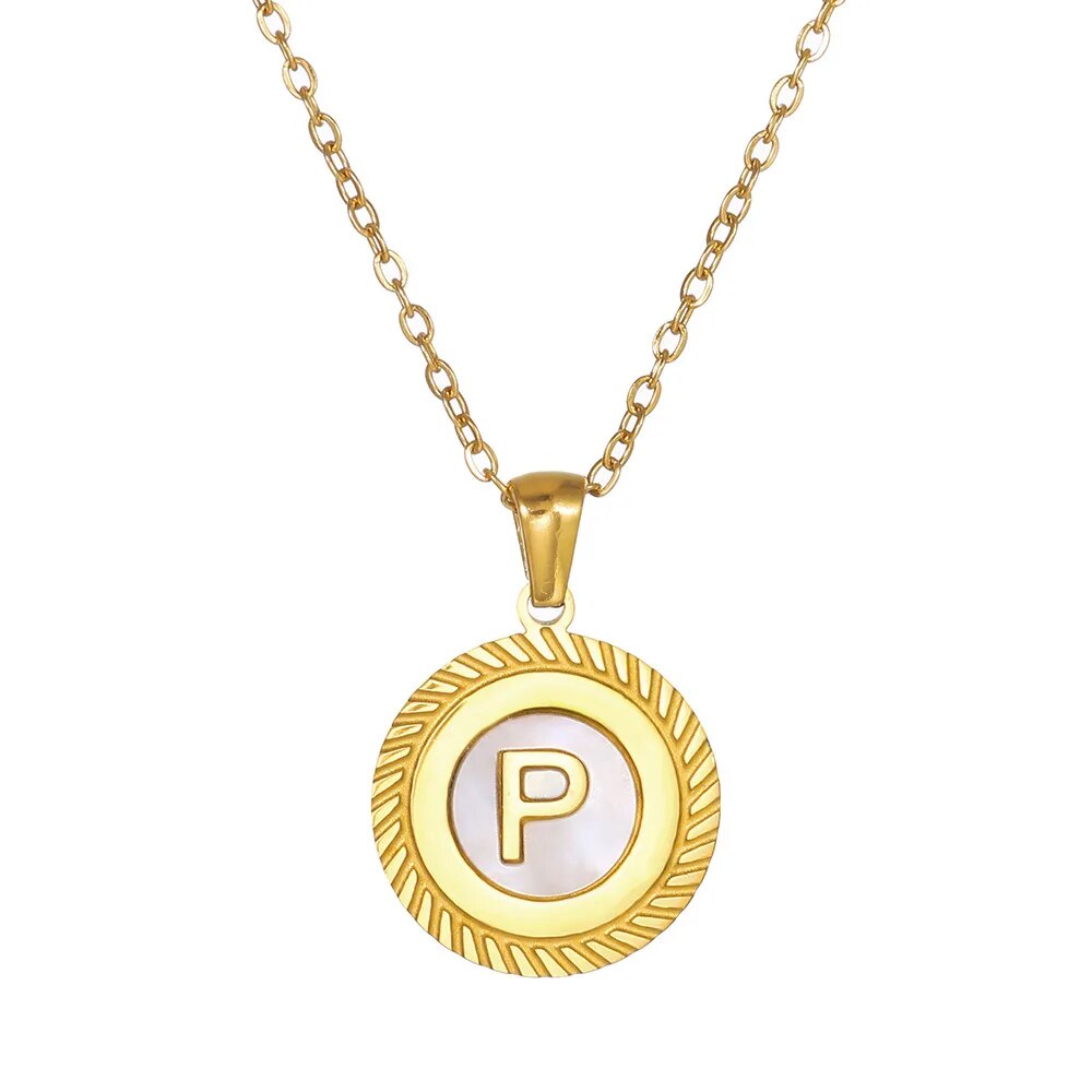 Round Mini Initial Necklace
