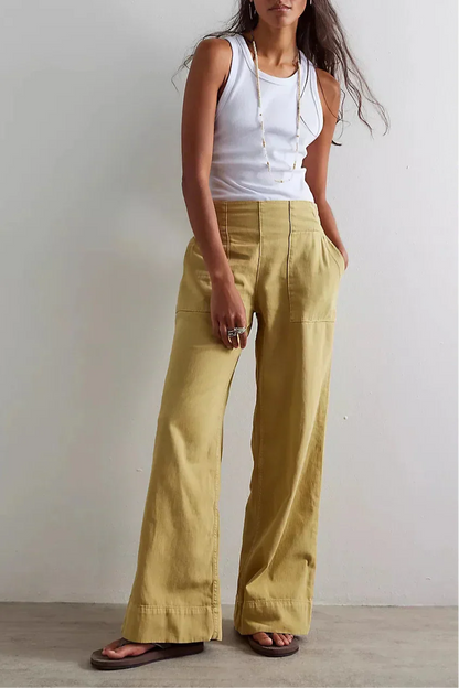 | Wide-Leg Denim Jeans
