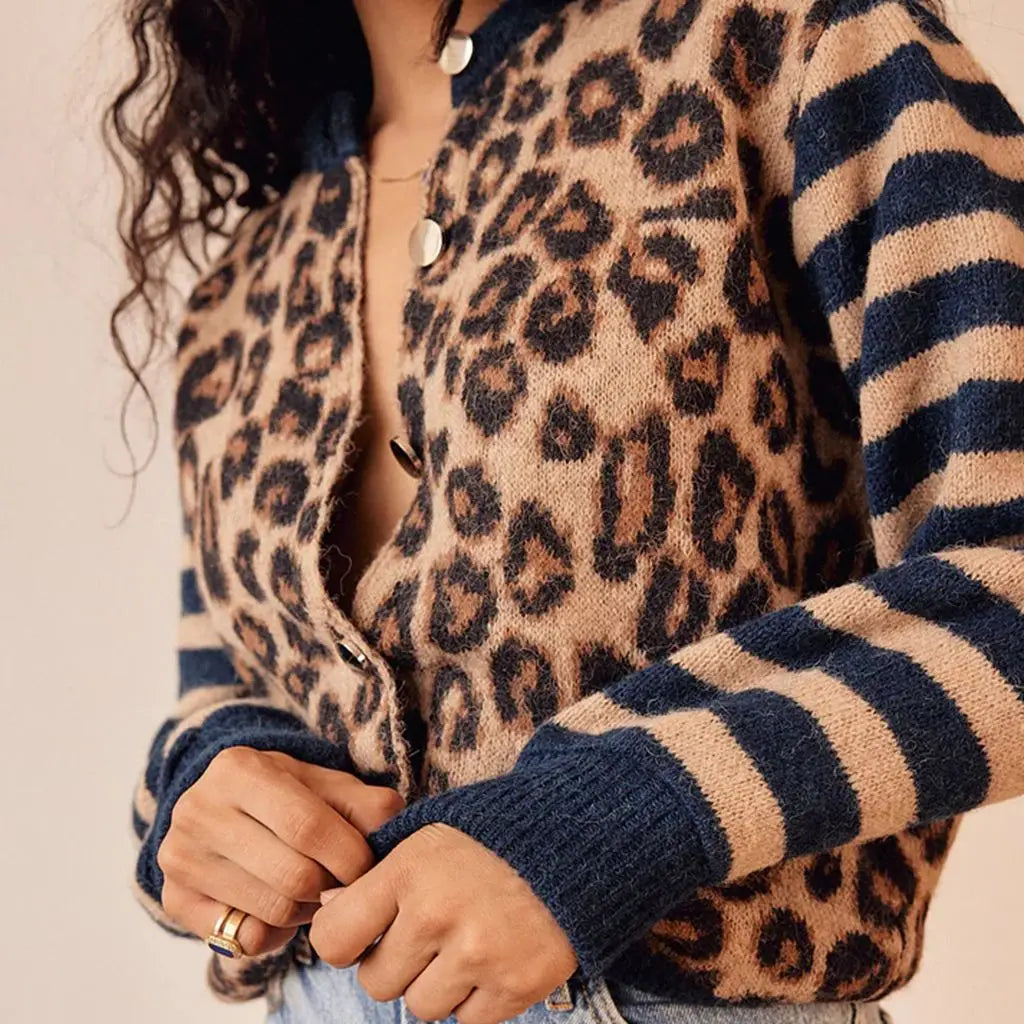 | Leopard Striped Top