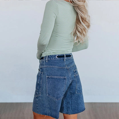 | Cotton Denim Shorts