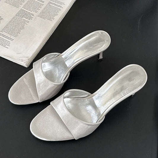 Summer Fashion Woman Slip On Low Heel Party Stripper Slippers