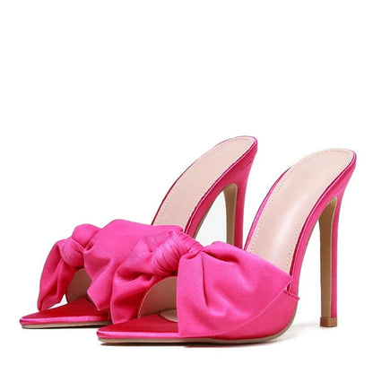 Pointed Toe Mules High Heels Slipper for Summer Party Banquets