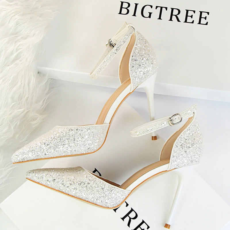 Sparkle Sequins Stiletto Heels Women Pumps - 10 cm Sexy High Heels
