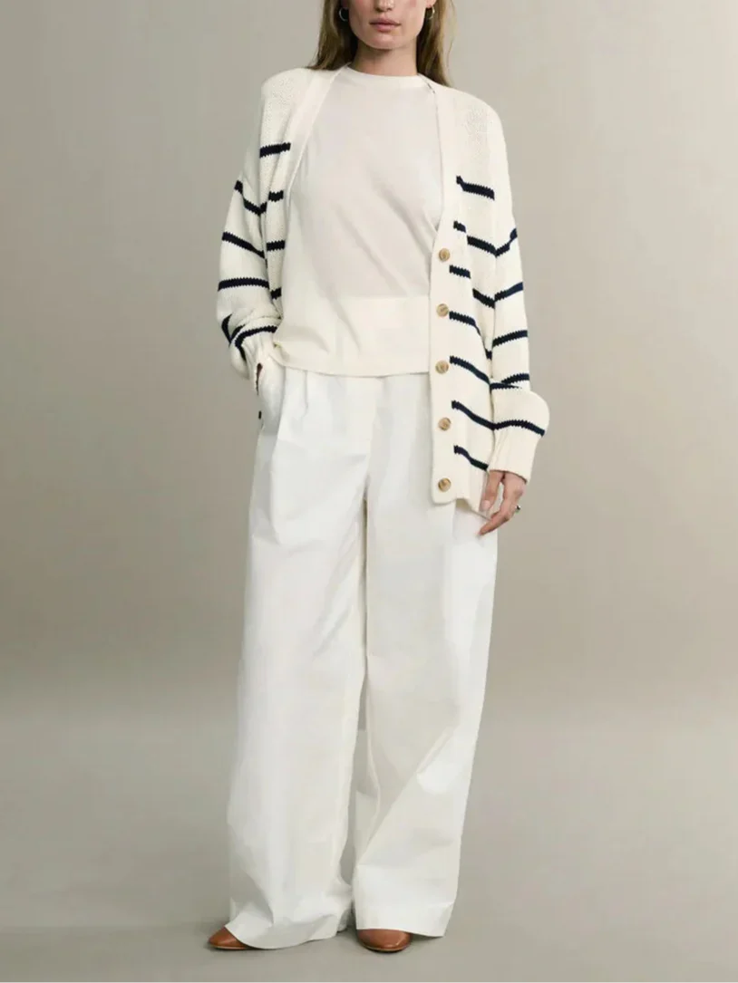 | Organic Striped Cardigan