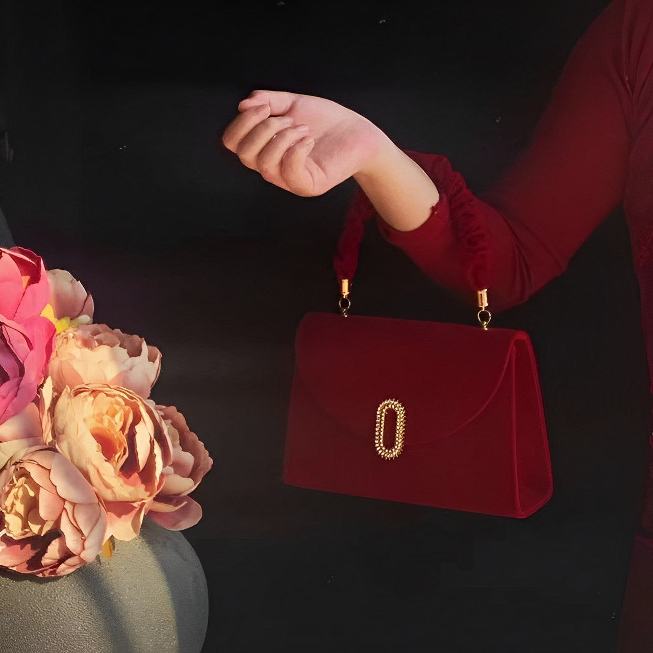 Red Velvet Handbag by Priscilla