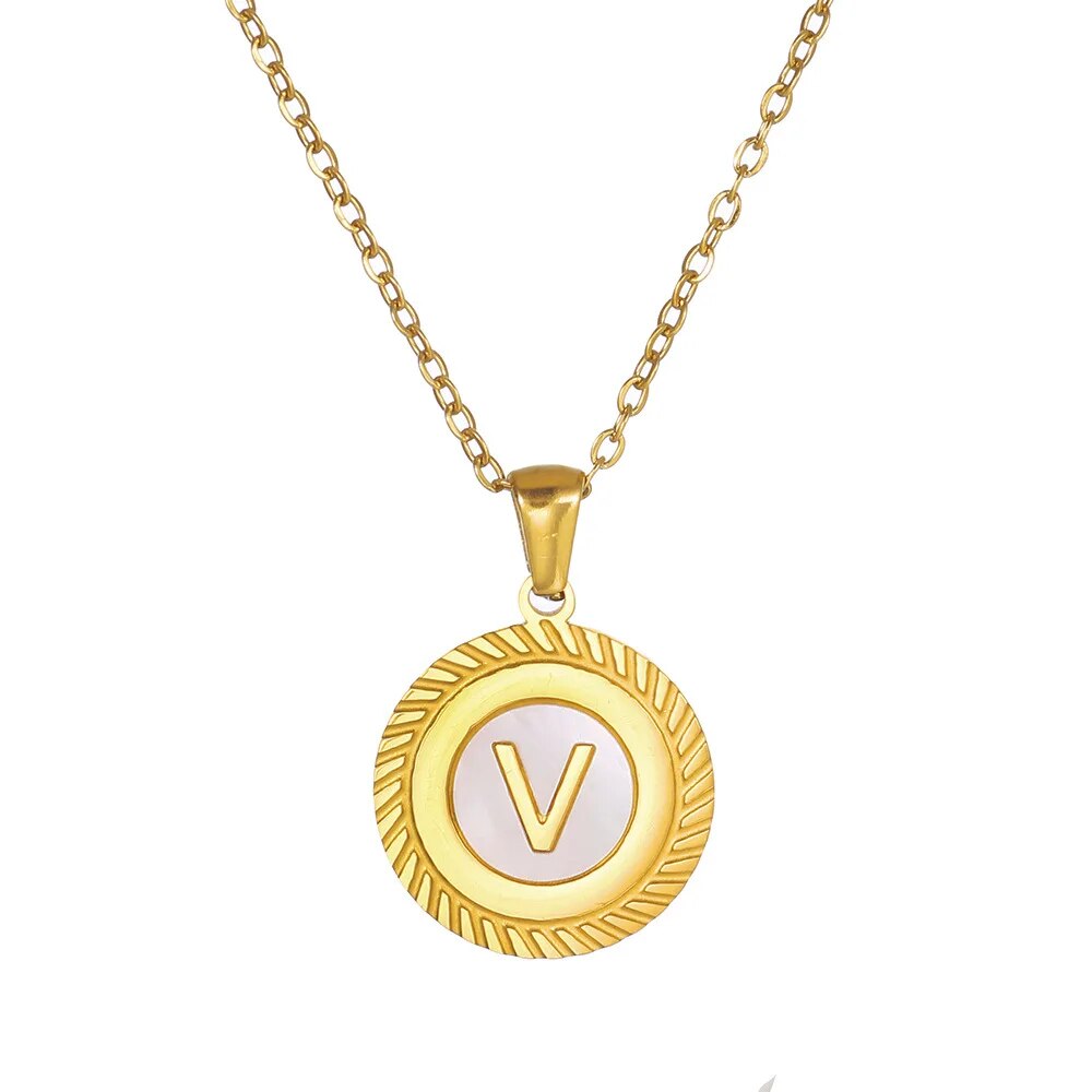 Round Mini Initial Necklace