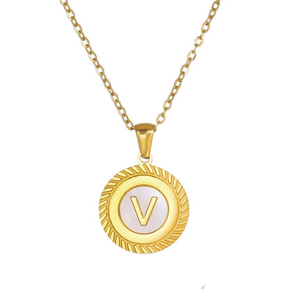 Round Mini Initial Necklace