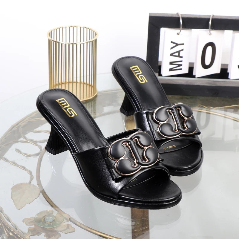 Women's summer sandals with thin high heels