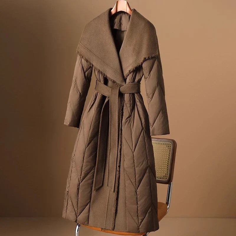 | Wool-Trim Down Coat