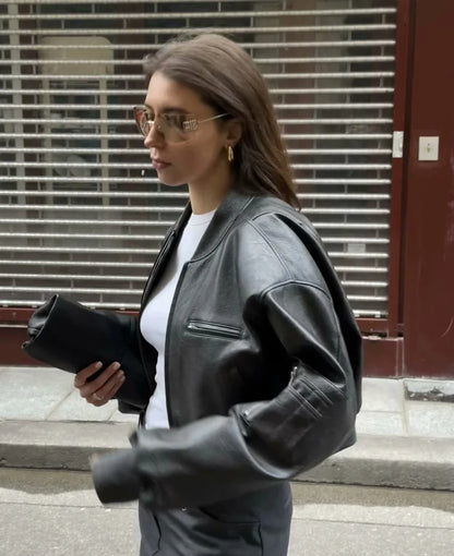 Chunky Spice Leather Short Coat