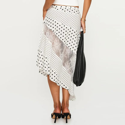 Zip Low Waist Floral Lace Skirt