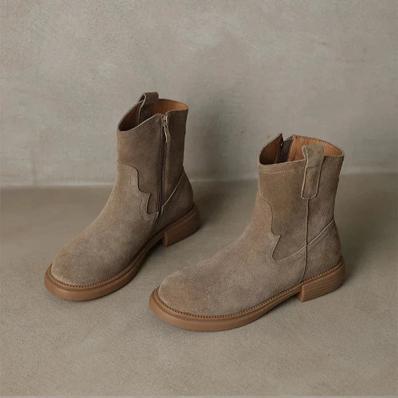| Leather Zipper Boots