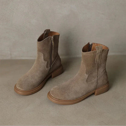 | Leather Zipper Boots