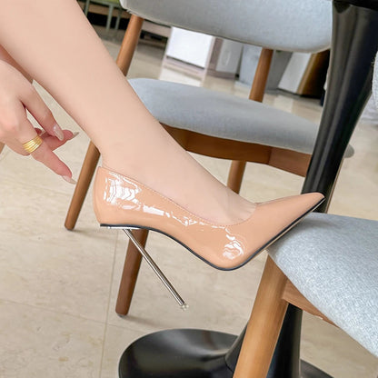 12cm Ultra High Metal Heel Women Pointy Toe Stilettos Shoes