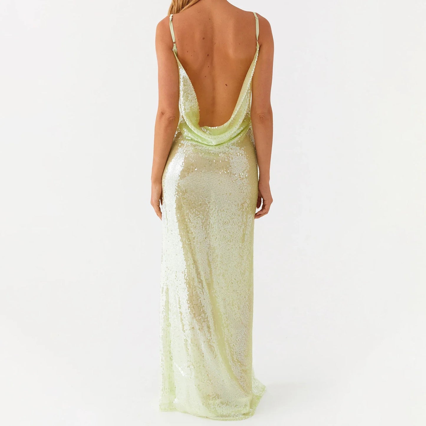 Glitter Sequin Rhinestone Long Bodycon Dress