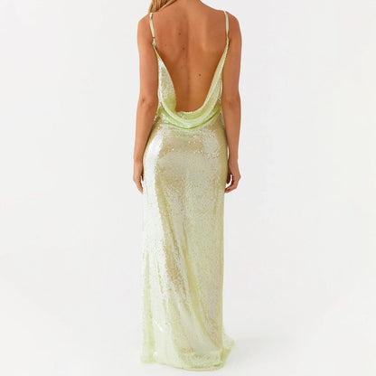 Glitter Sequin Rhinestone Long Bodycon Dress