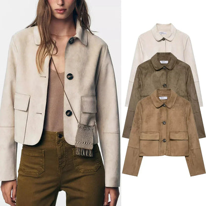 | Suede Cropped Jacket