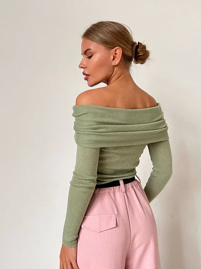 | Off-Shoulder Knit Top