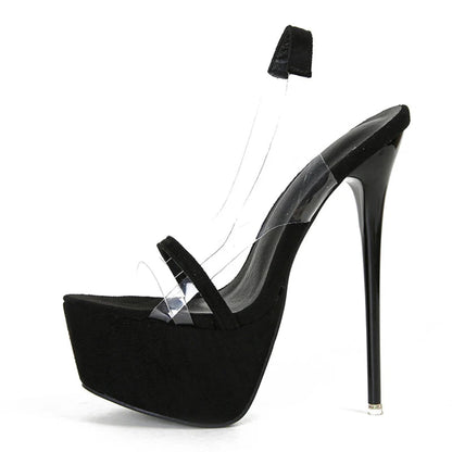 Snake Print Back Strap Platform Sandals with Thick Bottom and Open Toe for Party Nightclub Stripper Heels