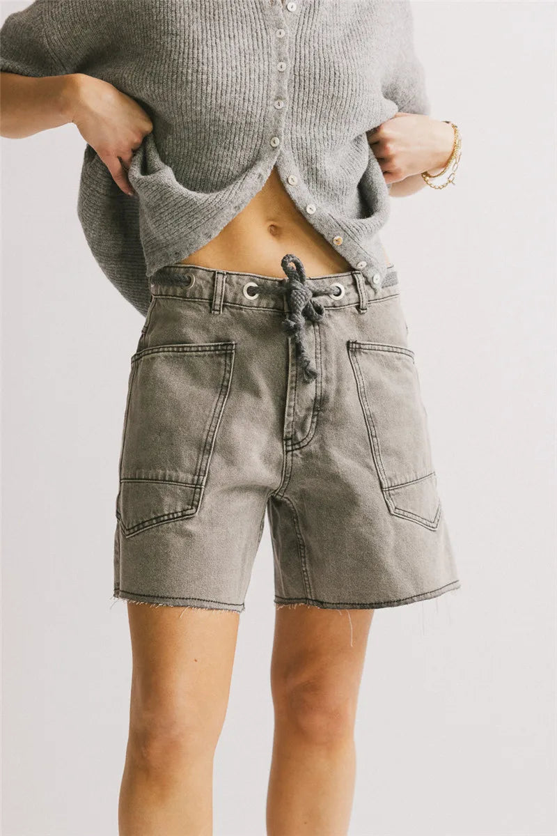 | Cotton Denim Shorts