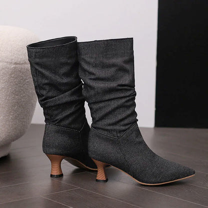 | Mid-Calf Heel Boots