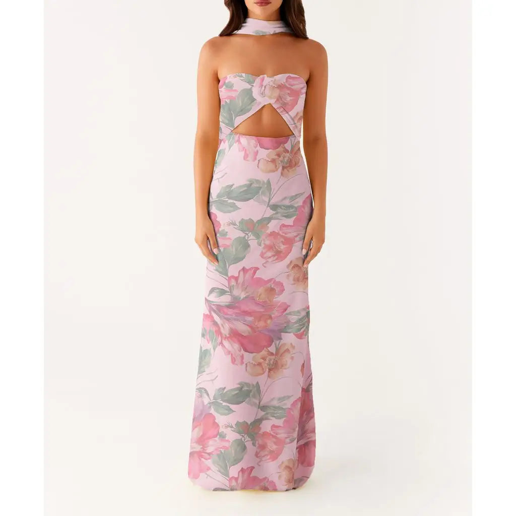 3D Flower Off Shoulder Mermaid Vacation Dress