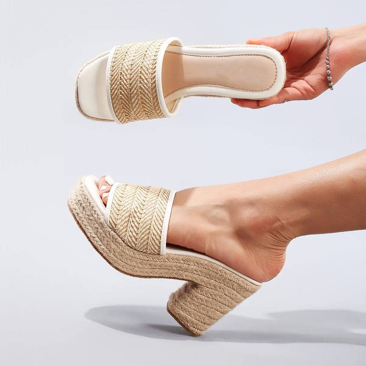 | Natural Woven Heels