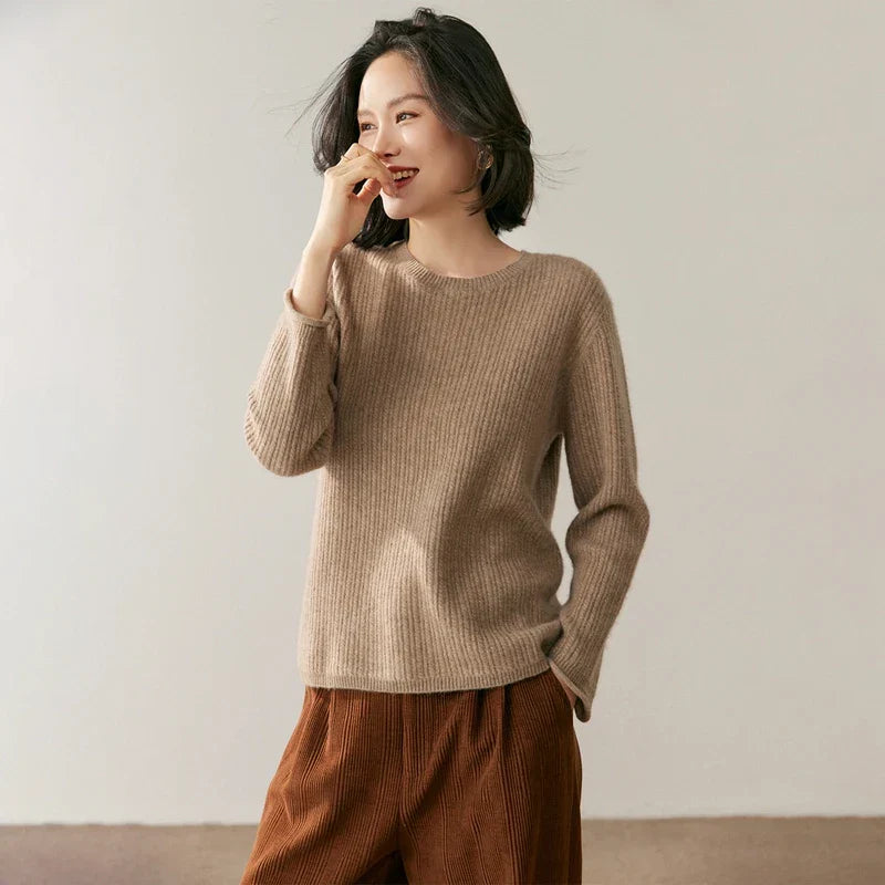 | Ribbed Cashmere Crewneck