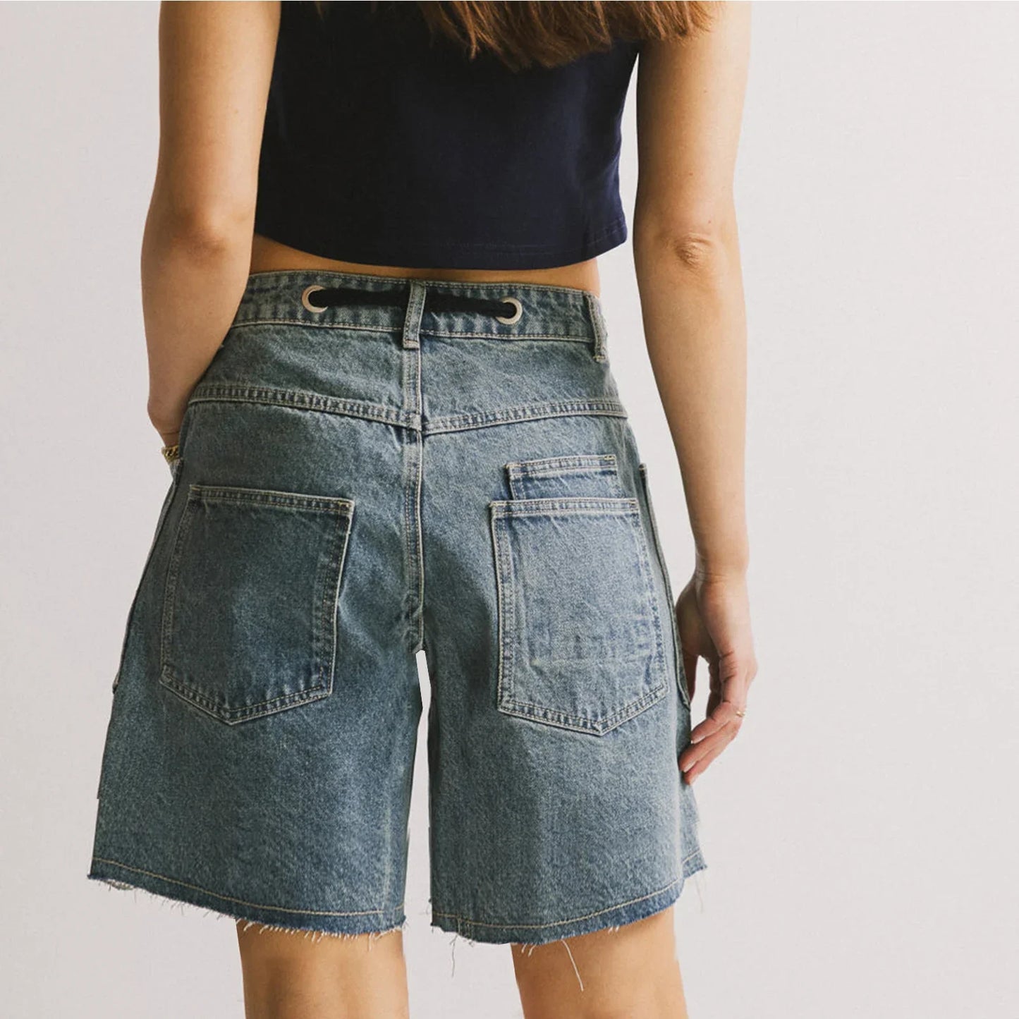 | Cotton Denim Shorts