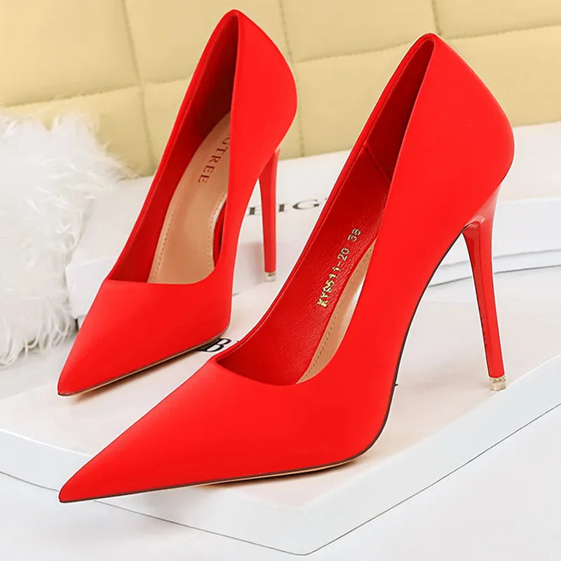 Satin High Heels Stiletto Wedding Shoes Sexy Party Pumps Women Fashion