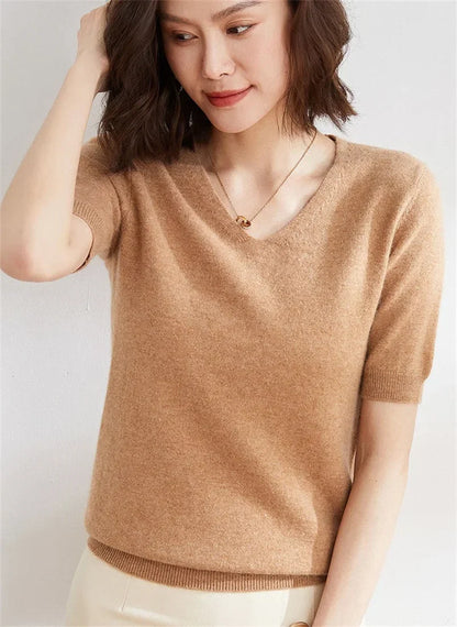 | V-Neck Knit Top