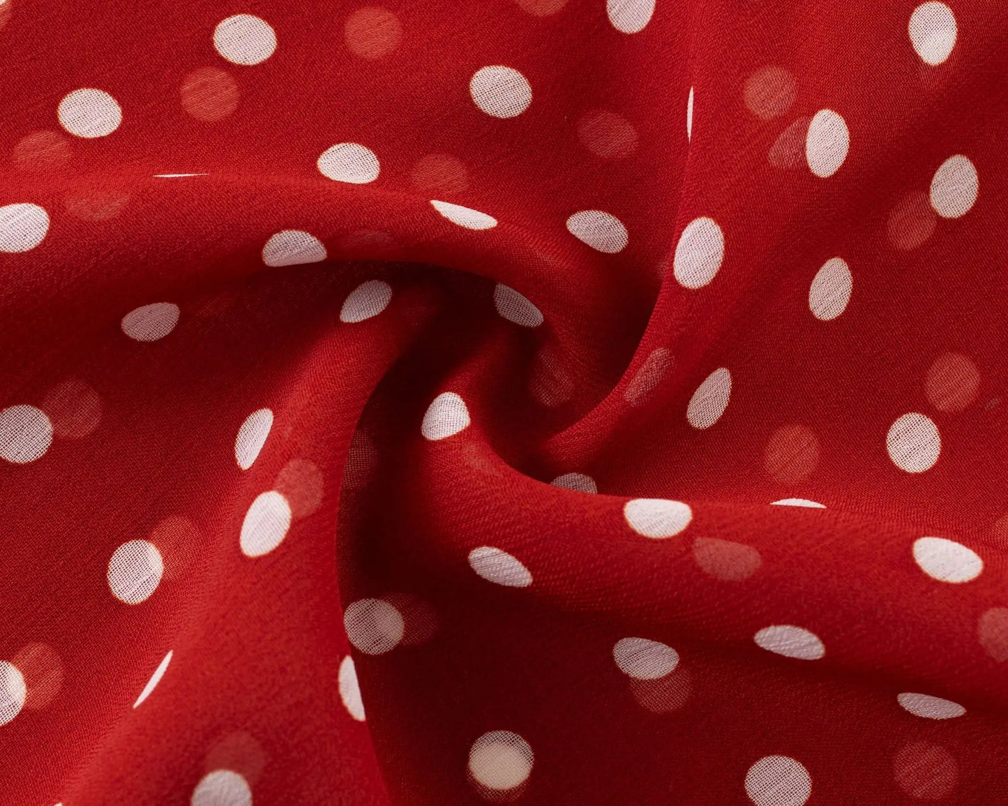 Polka Dot Spaghetti Strap Scoop Neck Ruffle Trim Midi Dress