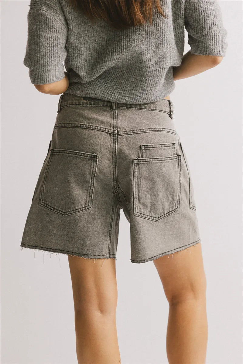 | Cotton Denim Shorts
