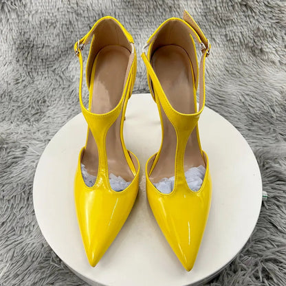 Summer Women T-Strap Pointy Toe High Heel Shoes - T-Strap Pointy Toe High Heel Shoes for Women